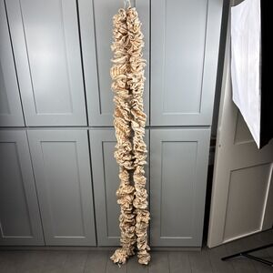 Fall & Thanksgiving Garland Decor Orange White Burlap NWT 72x4"‎ Set Of 2